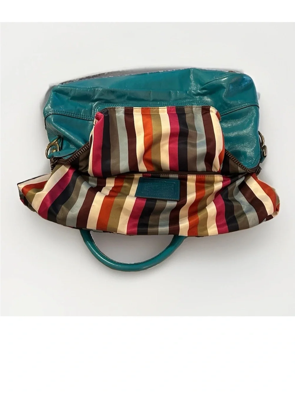 Coach Legacy Francine Satchel, Wallet Set, Turquoise Patent Leather Ltd. Ed 2008